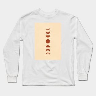 Lunar Eclipse, Boho, Bohemian, Moon Phase, Scandi Long Sleeve T-Shirt